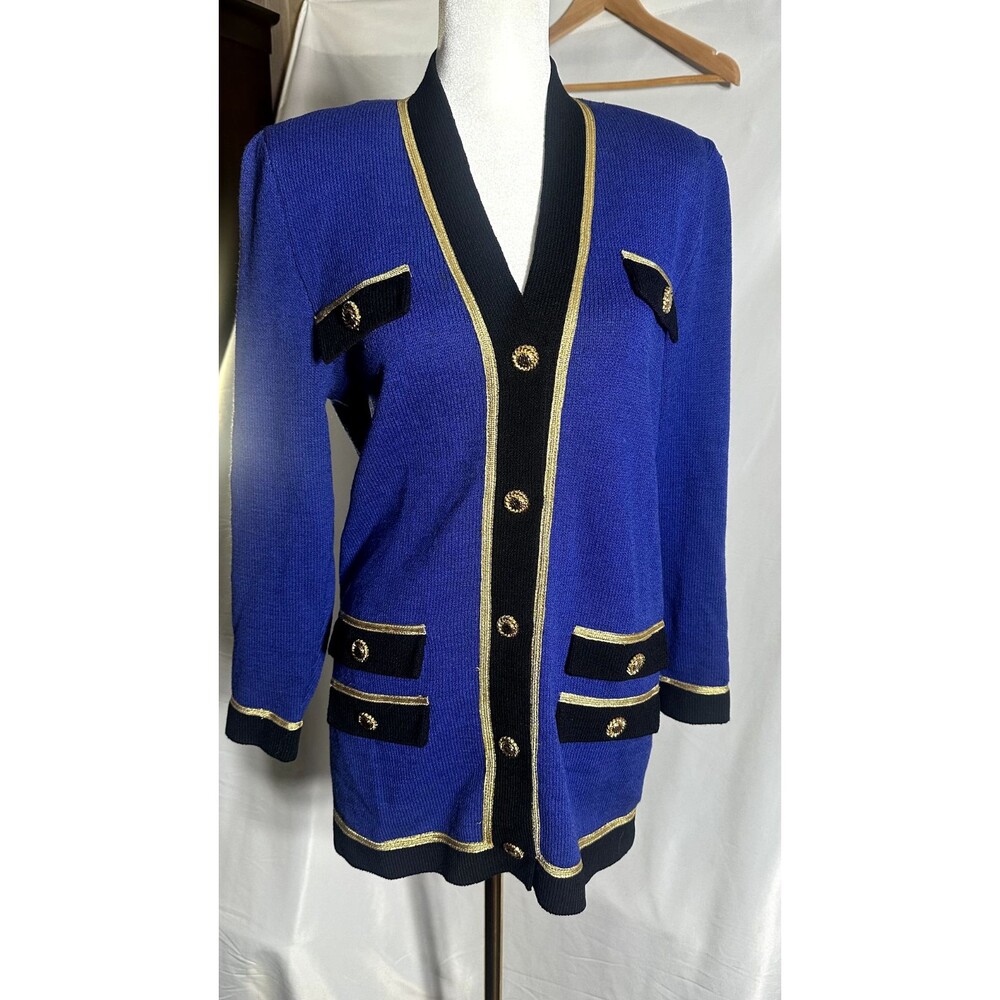 St John Knit Collection Royal Blue Cardigan P